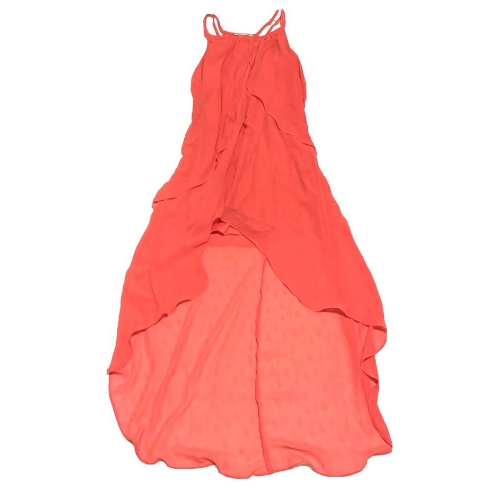 Womens Bisou Bisou Coral High-Low Casual Maxi Dress - sz 4